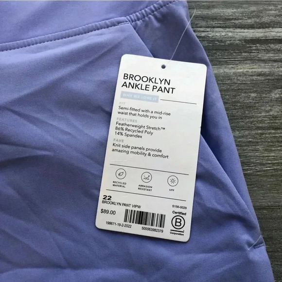 ATHLETA Brooklyn Heights Pant PLUS 22 (2X) Periwinkle Lightweight Ankle Pants - Picture 4 of 9